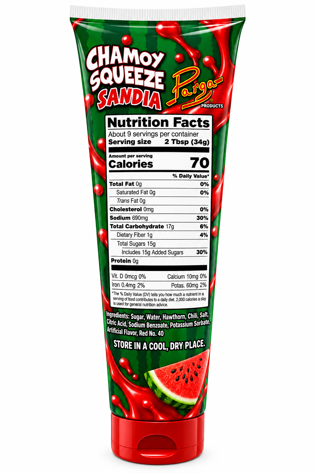 Pargas Chamoy Squeeze Watermelon - Sandia – 9.87 oz