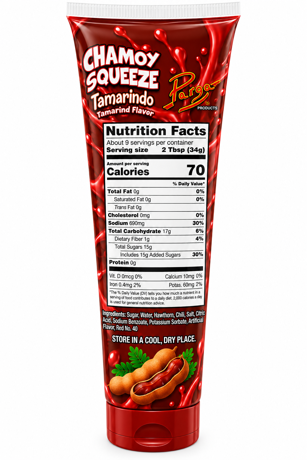 Pargas Chamoy Squeeze Tamarindo – 9.87 oz