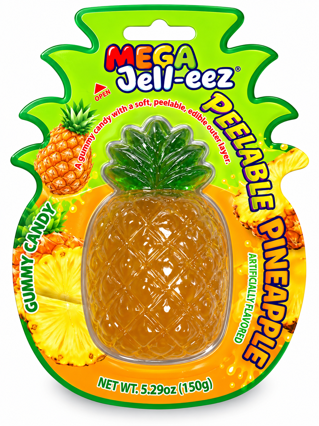 Pineapple Smackeez Mega Jell-eez Peelable Gummy Candy