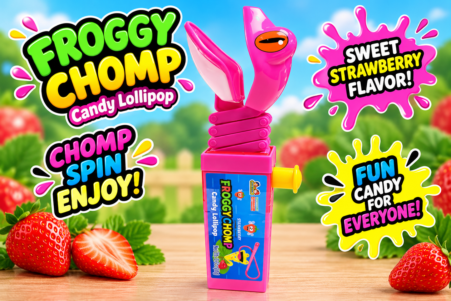 Kidsmania Froggy Chomp Lollipop Candy Toy - 0.6oz