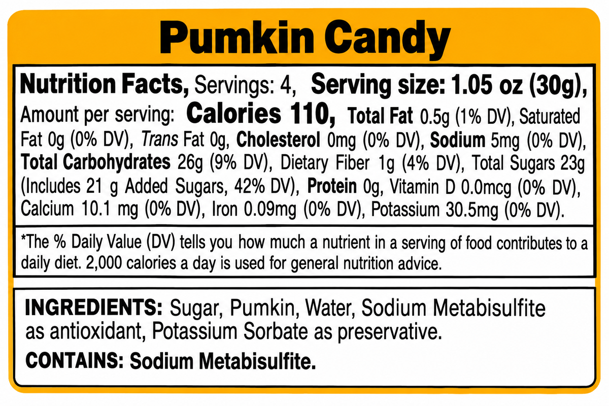Traditional Pumpkin Candy – 1 Piece