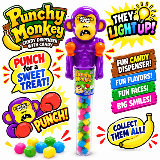 Kidsmania Punchy Monkey Candy Toy - 0.42oz