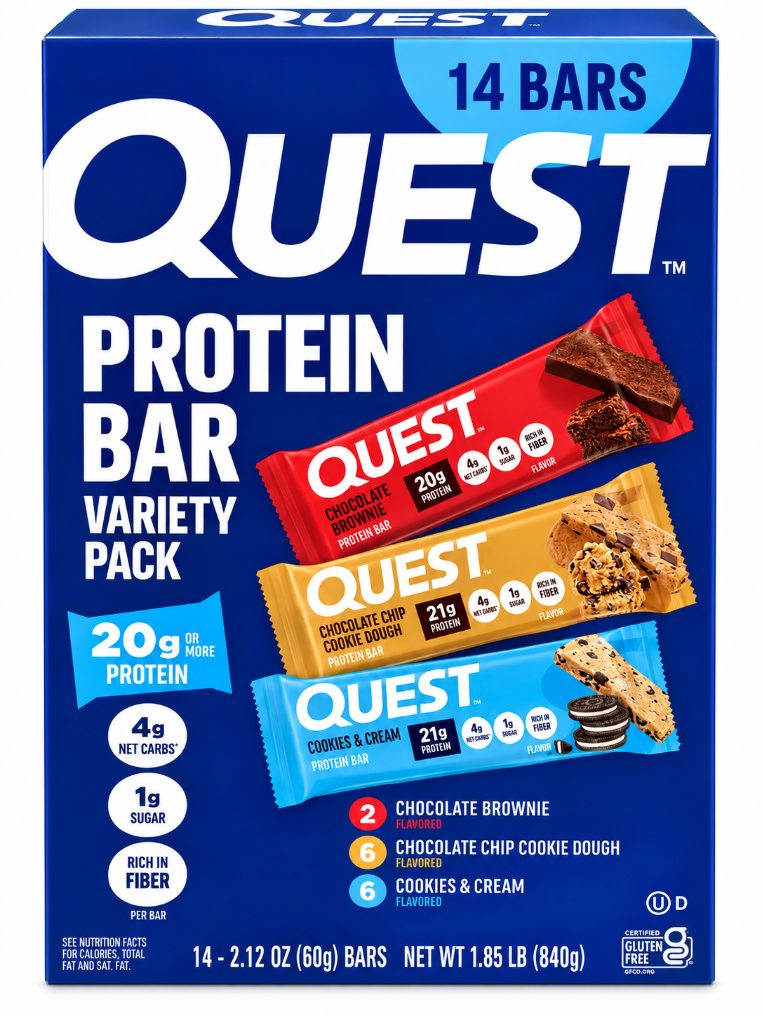 Quest Protein Bar – Assorted Flavors 2.12 oz