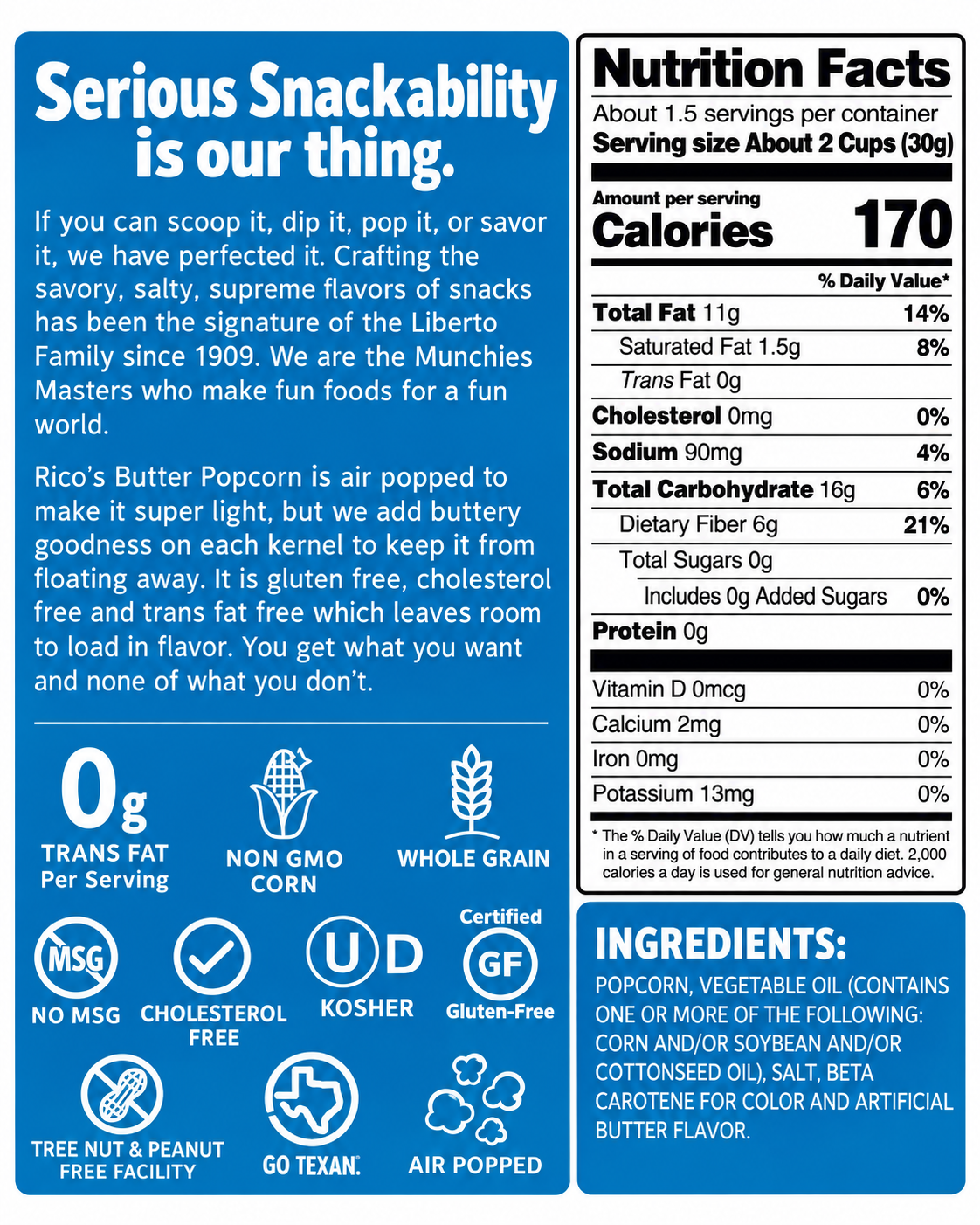 Rico's Air Popped Popcorn – Choose Your Flavor