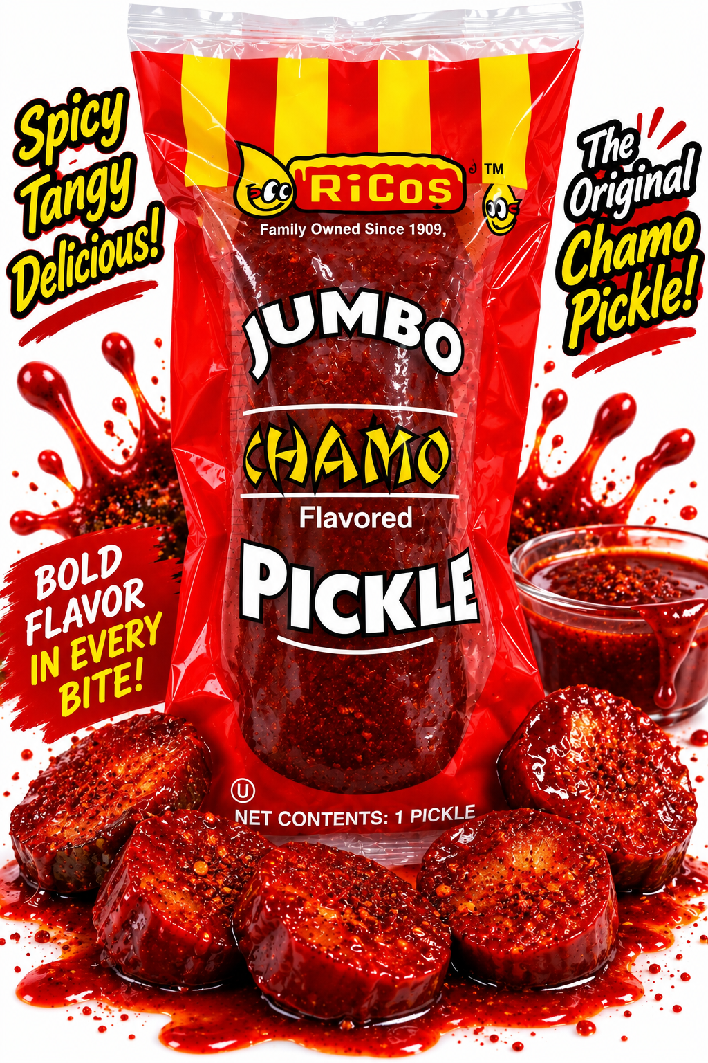 Rico’s Jumbo Chamoy Flavored Pickle