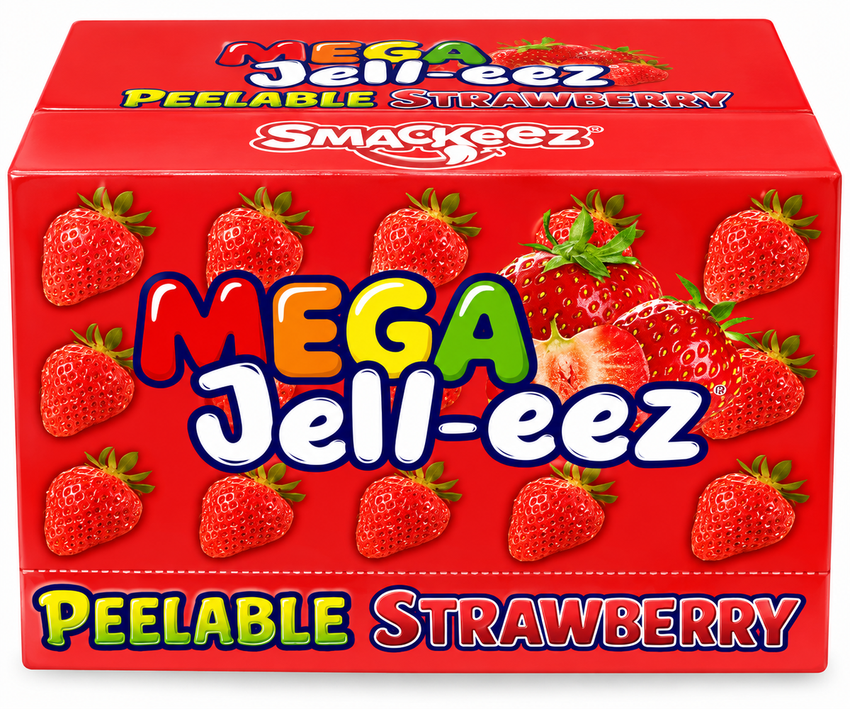 Smackeez Mega Jell-eez Peelable Strawberry Gummy Candy