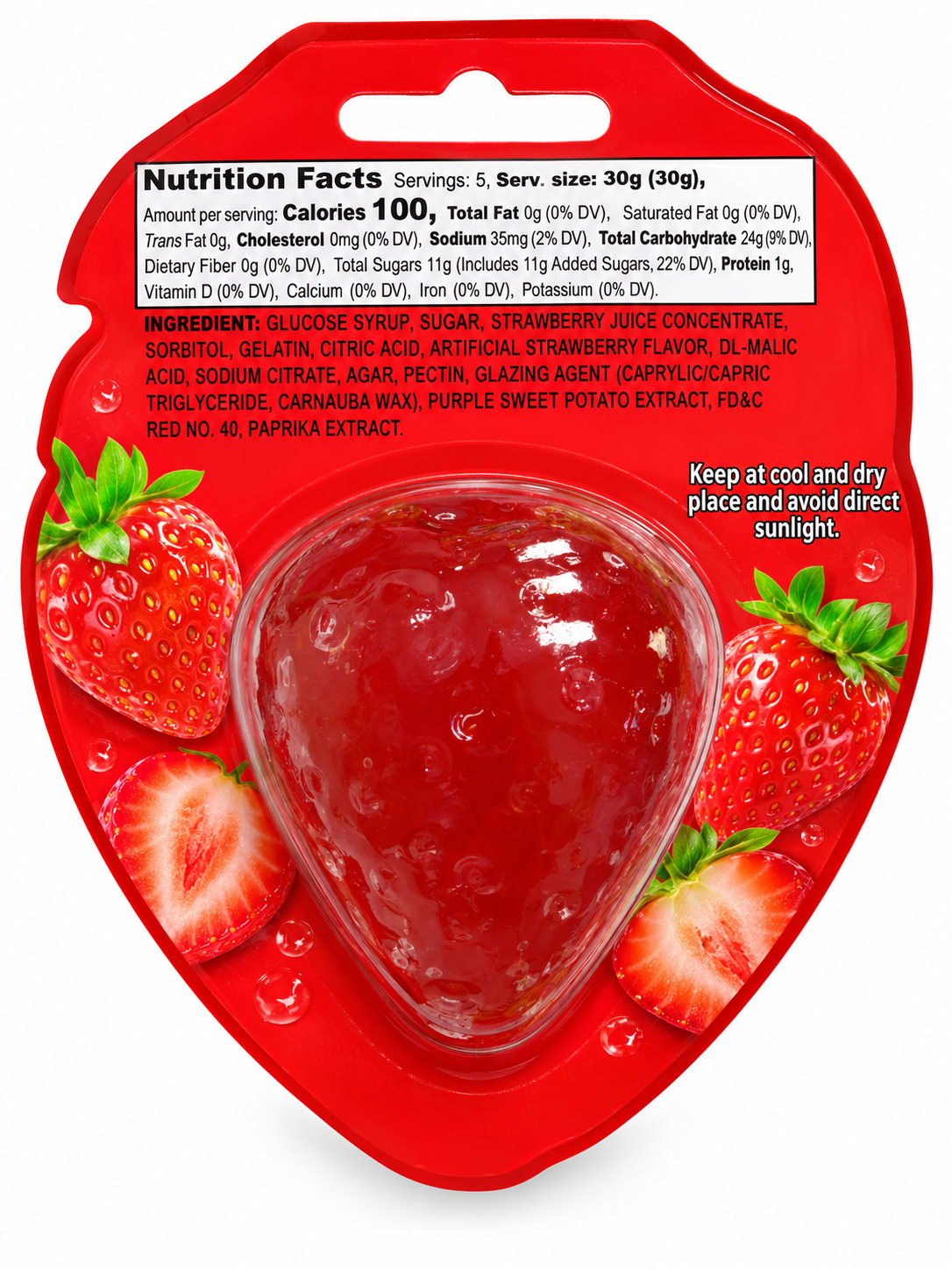 Smackeez Mega Jell-eez Peelable Strawberry Gummy Candy