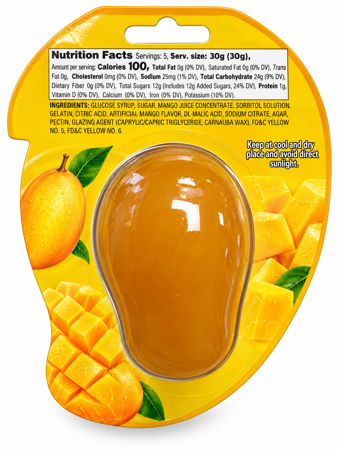 Mango Smackeez Mega Jell-eez Peelable Gummy Candy