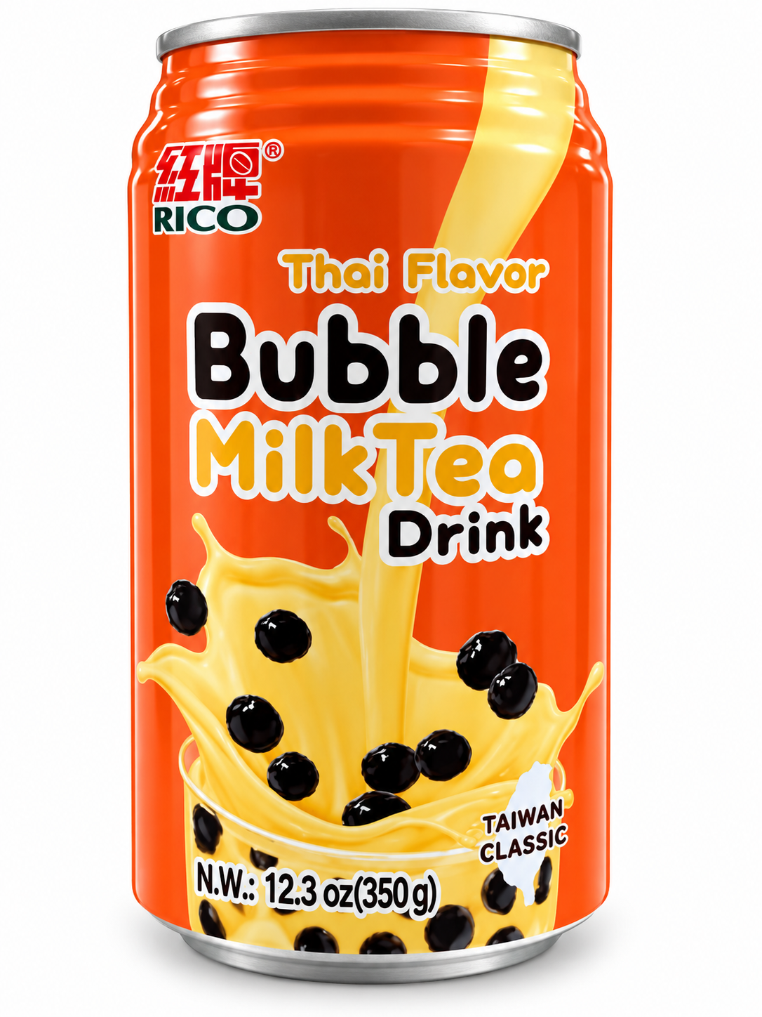 RICO Thai Flavor Bubble Milk Tea Drink – 12.3 oz