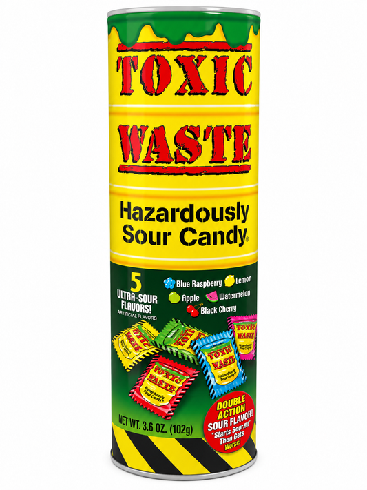 Toxic Waste Sour Candy Tube Bank – 9 Inch, 3.6 oz