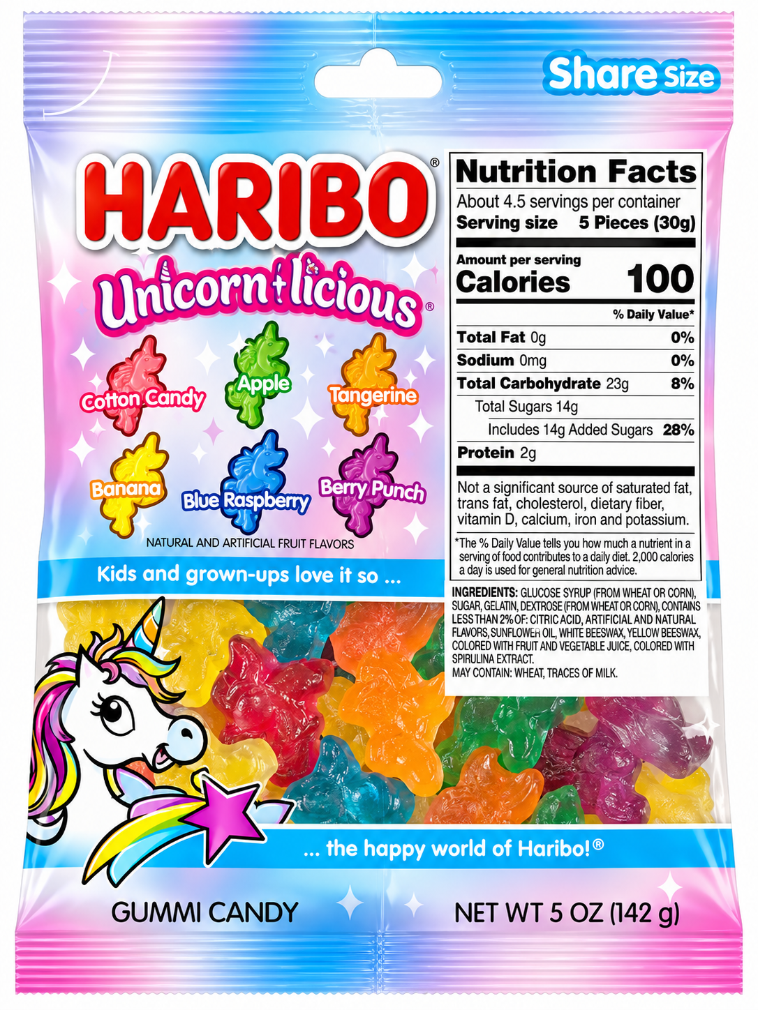 Haribo Unicorn-i-licious Gummy Candy – 5 oz